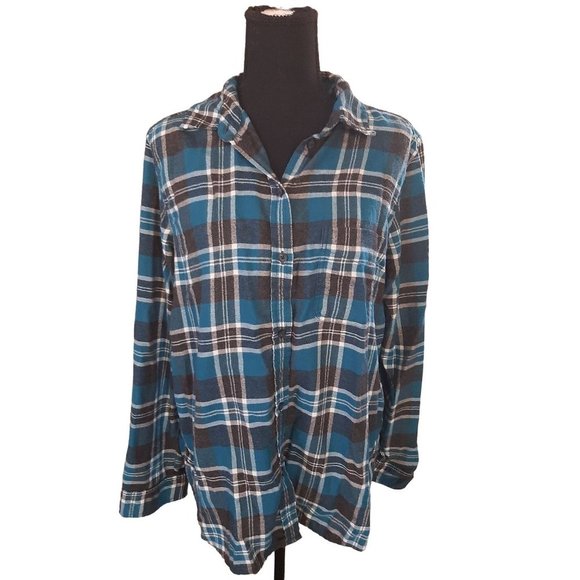 American Eagle Tops - American Eagle Boyfriend Fit Ahh-mazing Soft Flannel Blue Button Down Shirt